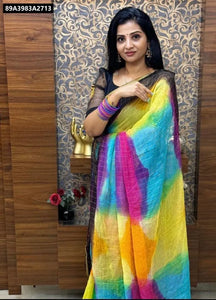 Buy Rainbow Chiffon Zari Checks Saree for Women - Festive & Ethnic Wear Online