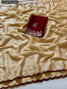 Buy Rangoli Crush Silk Saree for Women | Festive Ethnic Wear Online | Cream & Maroon