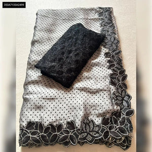 Buy Grey Rangoli Satin Polka Dot Saree for Women | Party & Festive Ethnic Wear Online