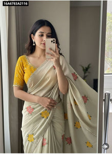 Rangoli Silk Saree with Mirror Work for Women | Festive & Party Wear