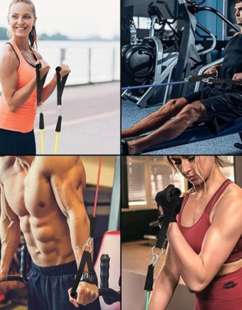 Resistance Bands Set for Exercise, Stretching & Workout Toning Tube Kit with Foam Handles