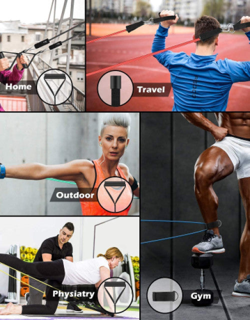 Resistance Bands Set for Exercise, Stretching, and Workout Toning Tube Kit with Foam Handles