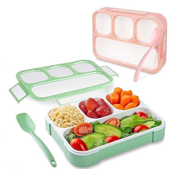 4 Compartment Lunch Box – Reusable Microwave & Freezer Safe Food Containers with Spoon Default Title