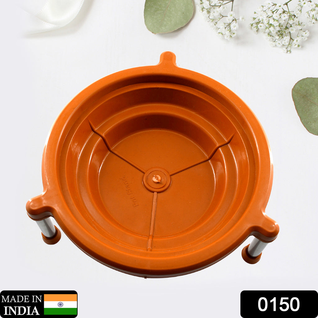 White plastic multipurpose matka, plant pot, or water pot stand for home and kitchen use.