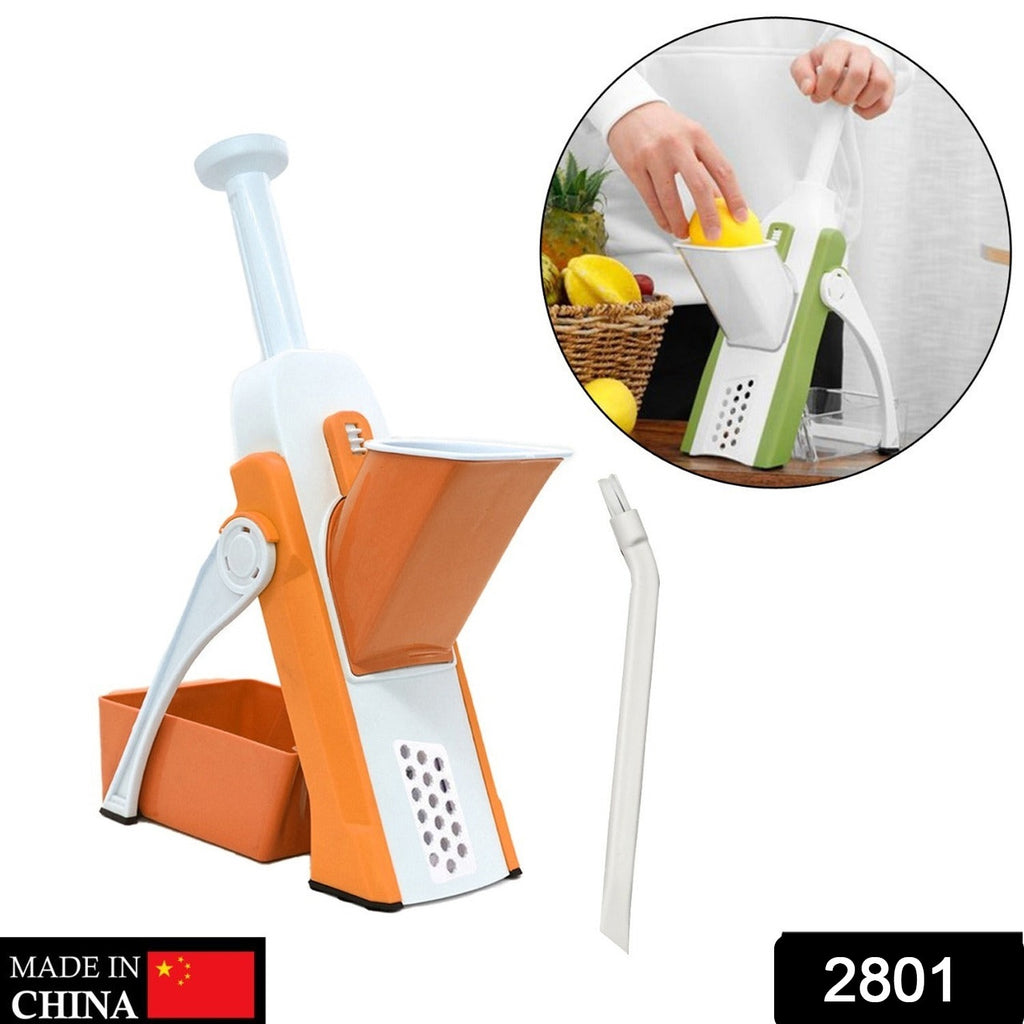 Time-saving multi-functional hand press vegetable chopper efficiently chopping various vegetables.