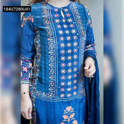 Russian Silk Kurti Pant Dupatta Set for Women | Festive Wear