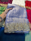 Satin Butterfly Embroidered Saree for Women | Festive & Celebration