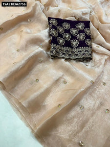 TRENDBUY Satin Multi-Sequence Embroidered Saree for Women - Festive, Party & Wedding Ethnic Wear Online