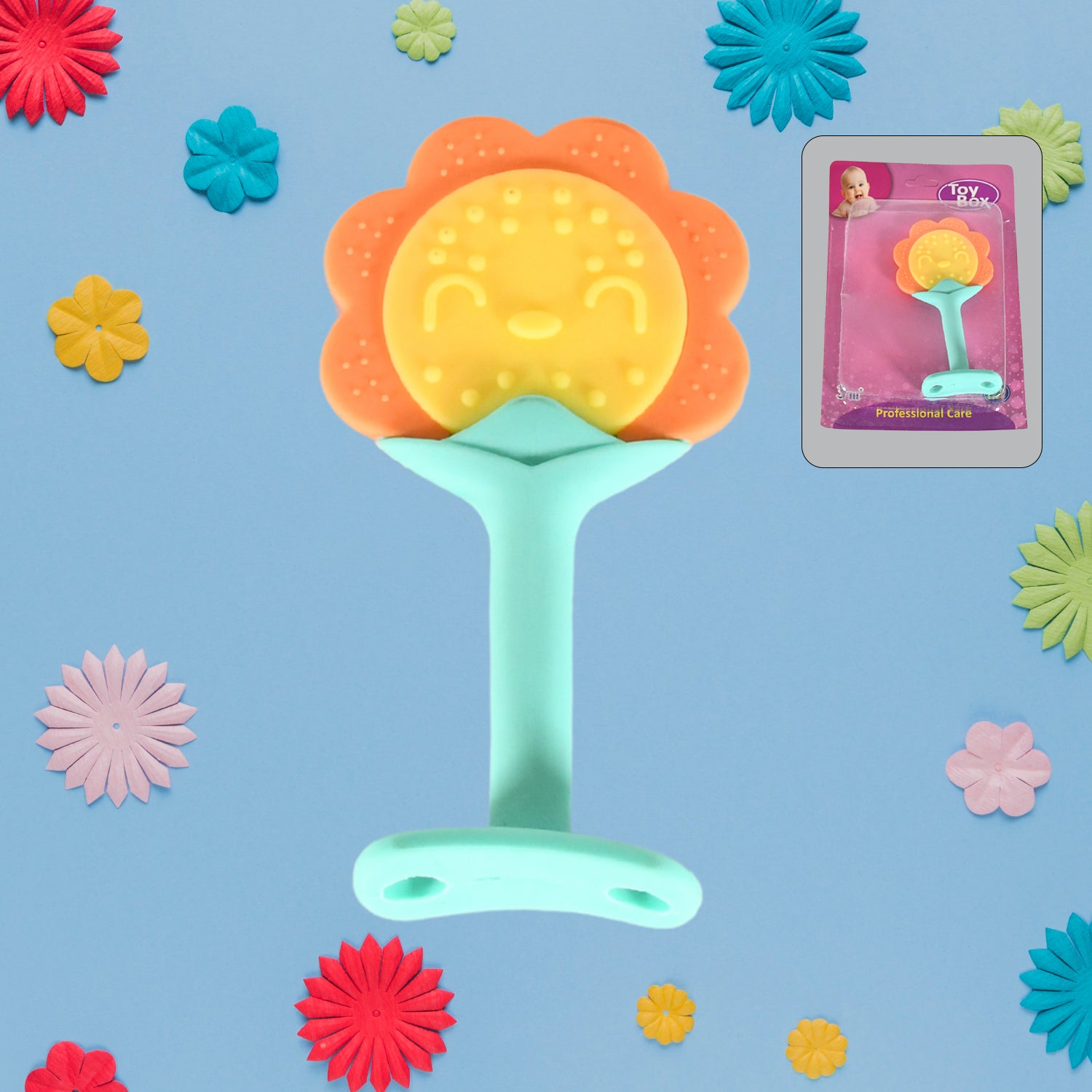 Baby Silicone Teether Fruit Teether For Toddlers100 Food Grade Silicone Teether Non-toxic  Latex Free Suitable For Kids Above 3 Months Sunflower Moon Shape(1 Pc) - TREND BUY