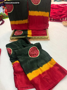 Semi Gajji Silk Saree Ajrakh Bandhej for Women | Traditional & Ethnic Wear Online