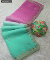 Shaded Crunchy Chiffon Saree for Women | Festive & Casual Wear