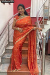 Shimmer Copper Tissue Silk Saree for Women | Designer Festive Wear