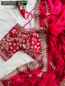 Buy Shimmer Georgette Saree for Women | Festive Collection Ethnic Wear Online