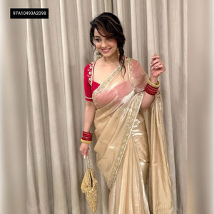 Shiny Zimichu Saree for Women | Sequin & Kutdana Party Wear
