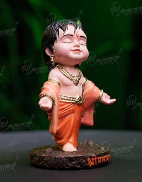 Shri Prasadam Bal Gopal Krishna Idol Murti, perfect for car dashboards.