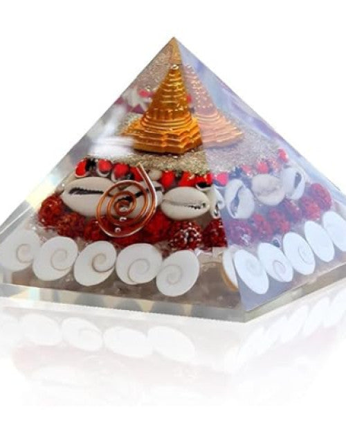 Shri Yantra Gomti Chakra Laxmi Pyramid, a sacred symbol for prosperity.