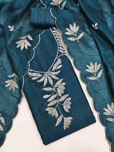 Silk Sequin Embroidered Dress Material for Women | Festive & Party Wear