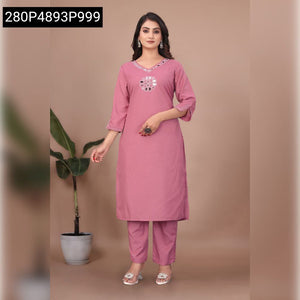 Slub Cotton Top Pant Set Women's | Ethnic Casual Wear