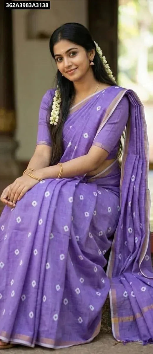 Premium Slub Linen Silk Saree for Women