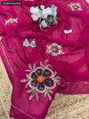 Hot Pink Soft Georgette Handwork Saree for Women | Festive & Party Wear Ethnic Online