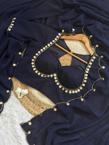 Soft Georgette Handwork Saree for Women | Festive Wear