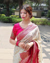 Soft Lichi Silk Saree with Rich Jacquard Pallu for Women | Festive Wear