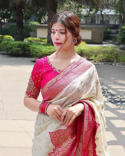 Soft Lichi Silk Saree with Rich Jacquard Pallu for Women | Festive Wear