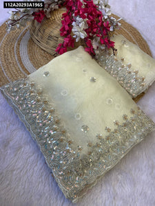 Soft White Handwork Organza Saree for Women | Festive & Bridal Look