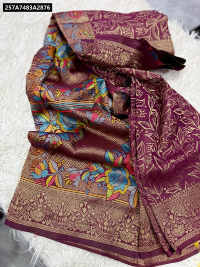 Soft Zari Silk Saree for Women | Meena Jacquard Design Ethnic Wear Online
