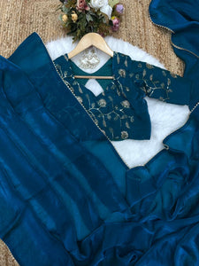 Space Silk Fendy Satin Saree for Women | Party & Festive Wear