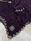 Deep Plum Space Silk Jarkhan Diamond Saree for Women | Festive Elegance Ethnic Wear Online