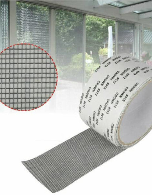 Strong adhesive waterproof mesh tape repairing a window mosquito net