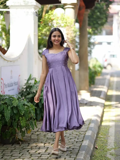 Stunning Anarkali Gown - Elegant Maggam Work Silk Dress for Women's Festive Wear