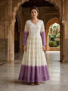Stunning Anarkali Gown with Pipe Sequins - Elegant Festive Wear for Women