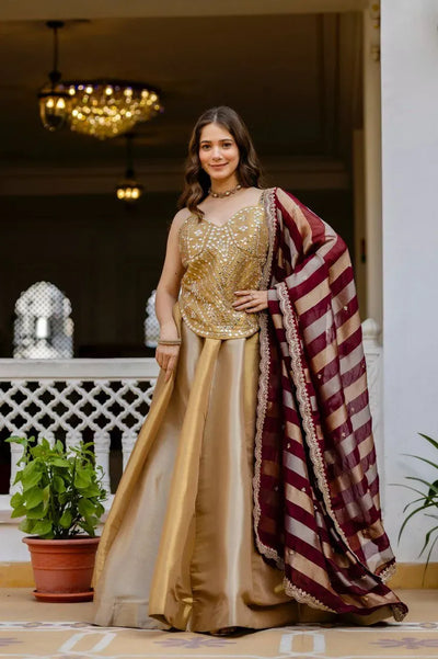 Stunning Banarasi Lehenga with Mirror Work & High Flair