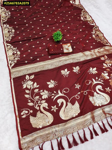 Stunning Banarasi Silk Saree - Zari Swan Pallu for Festive Wear