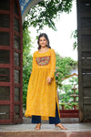 Stunning Bandhej Print Georgette Kurti with Kutchi Patchwork for Navratri Festive Wear