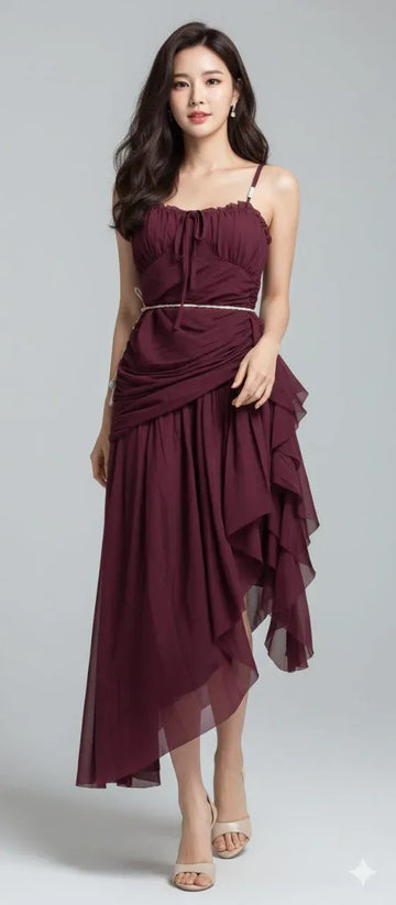 Stunning Bodycon Dress - Ombre Ruched Powernet for Parties