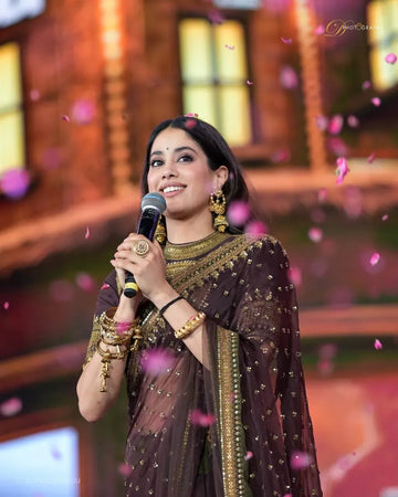 Stunning Bollywood Saree - Sequin Embroidery Festive Wear for Women