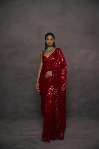 Stunning Bollywood Sequence Saree - Heavy Embroidery for Wedding Season