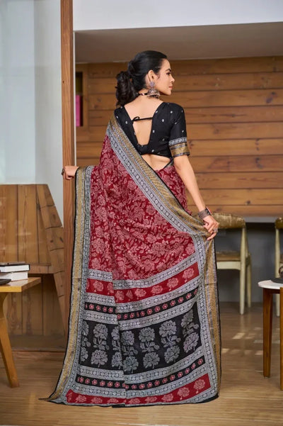 Stunning Chatai Border Mal Cotton Saree - Lightweight Comfort