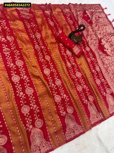Stunning Chhinya Tisu Silk Saree - Peacock Jari Weave for Festive Wear