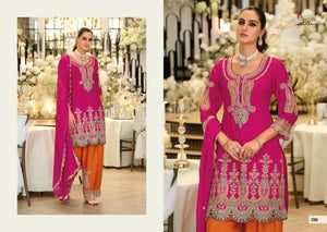 Stunning Chinon Embroidered Farshi Suit Set - Festive Wear for Women | M-3XL