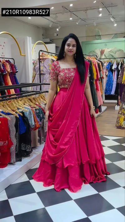 Stunning Chinon Sequins Embroidered Lehenga Choli for Festive Wear