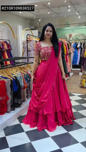 Stunning Chinon Sequins Embroidered Lehenga Choli for Festive Wear