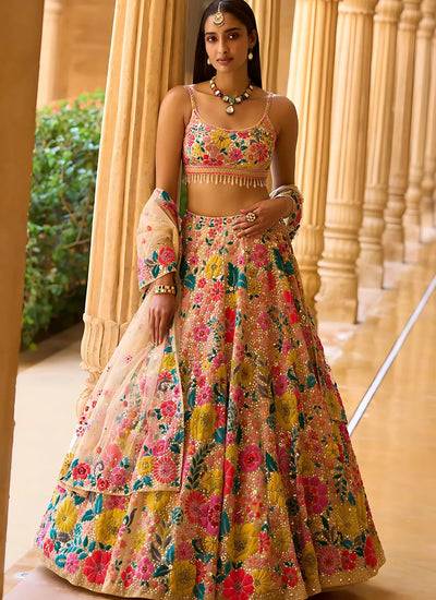 Stunning Chinon Silk Lehenga Choli - Heavy Sequence Embroidery Festive Wear for Women