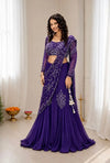 Stunning Chinon Silk Lehenga Choli with Embroidered Pallu for Festive Weddings