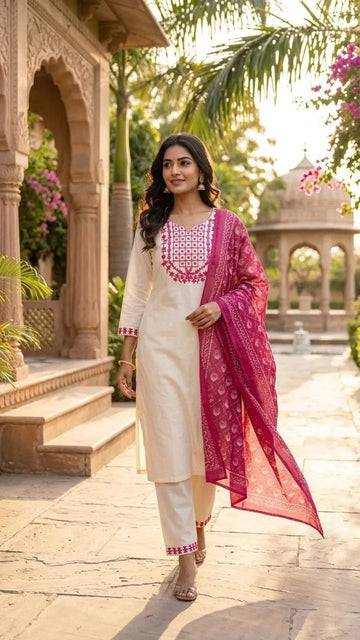 Stunning Cotton Kurta Set - Comfortable Magic Cotton for Festive Wear