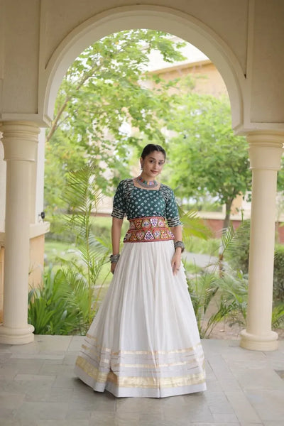 Stunning Cotton Lehenga Choli Set with Gota Patti Work for Women Navratri Festive Wear