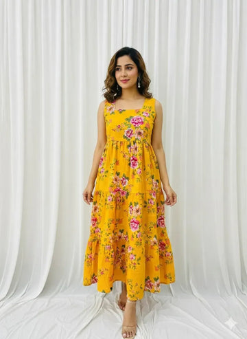 Stunning Cotton Sleeveless Maxi Dress - Dori Work for Women